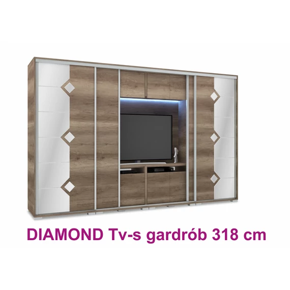 Diamond TV-s tolóajtós gardrób 318 cm