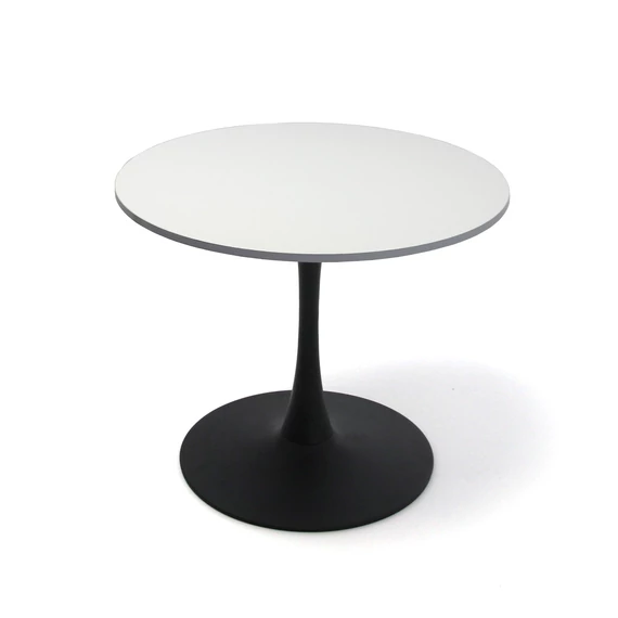 Atlasz körasztal (magasfényű fehér-fekete) 90 cm