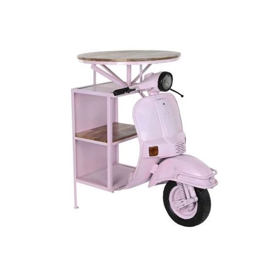 Asztal motor fém, mangófa 116x72x110 cm halvány rózsaszín