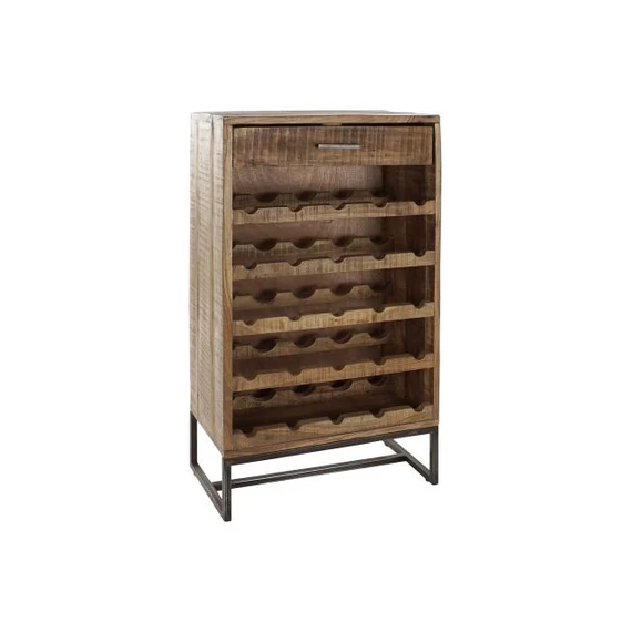Bortartó akácfa, fém 60x32x107 cm barna, fekete
