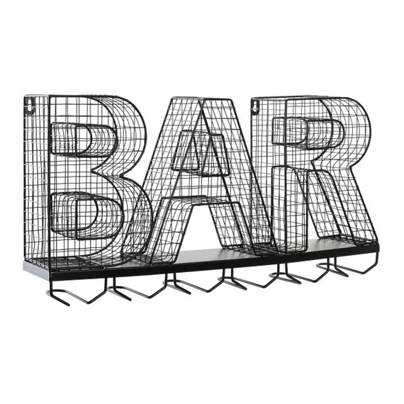 Bortartó BAR fém 54x10x26 cm fekete
