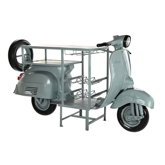 Bortartó motor fém, mangófa 190x66x105 cm menta, barna