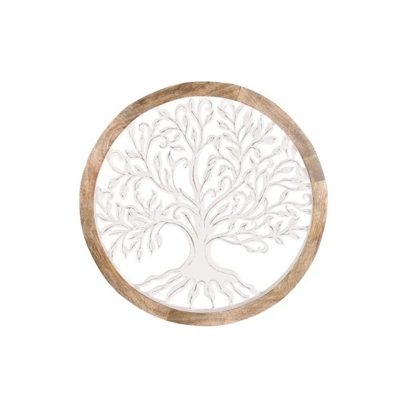 Dekoráció falra életfa mangófa, mdf 63x3x63 cm barna, fehér
