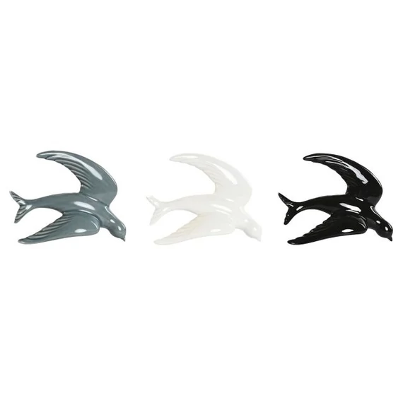 Dekoráció falra fecske porcelán 25x7x19 cm színes 3 féle