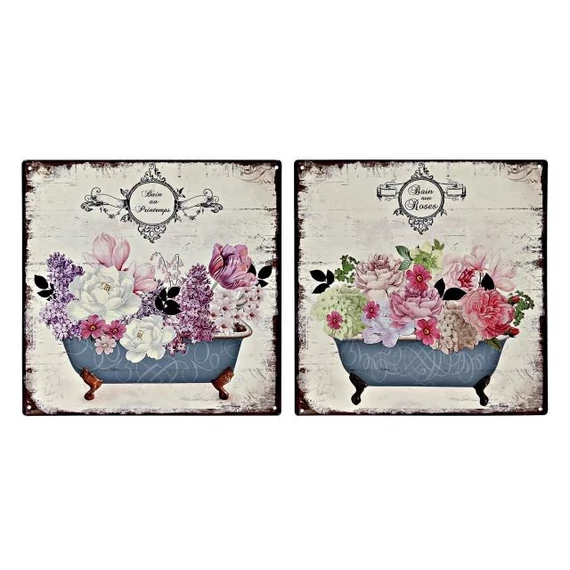 Dekoráció falra fürdőszoba fém 30x1x30 cm színes 2 féle