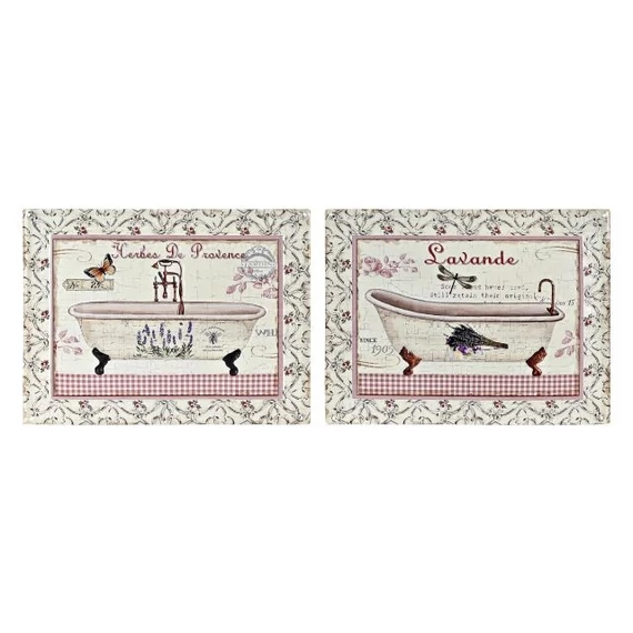 Dekoráció falra fürdőszoba fém 33x1x25 cm pink, bézs 2 féle