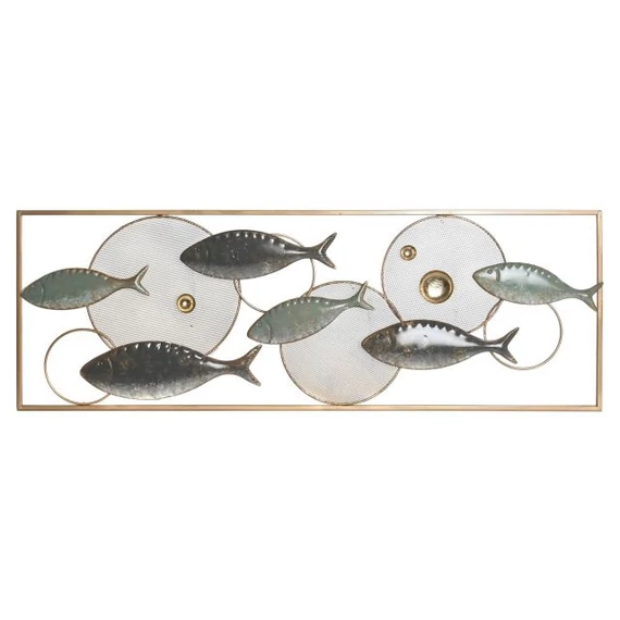 Dekoráció falra halak fém 90x3x31 cm arany