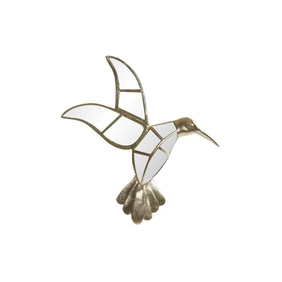 Dekoráció falra kolibri poly, üveg 39,5x5,5x29,5 cm arany