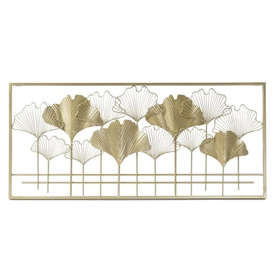 Dekoráció falra leveles fém 102x2x46 cm arany