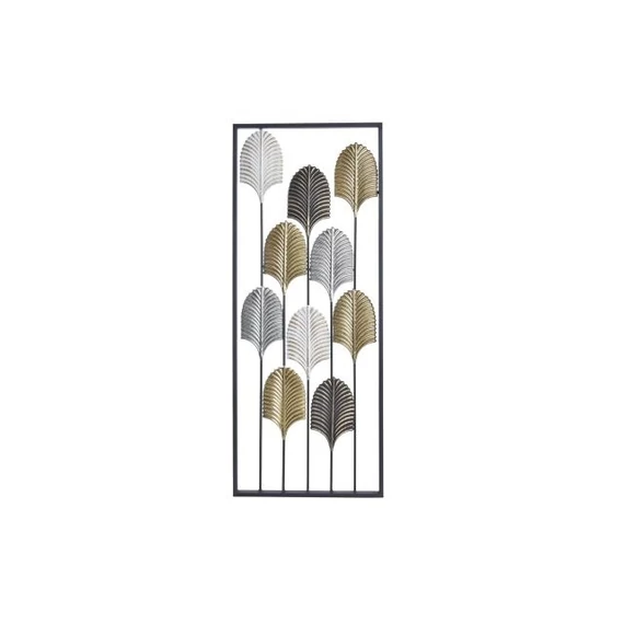 Dekoráció falra leveles fém 35x2x90 cm fekete, színes