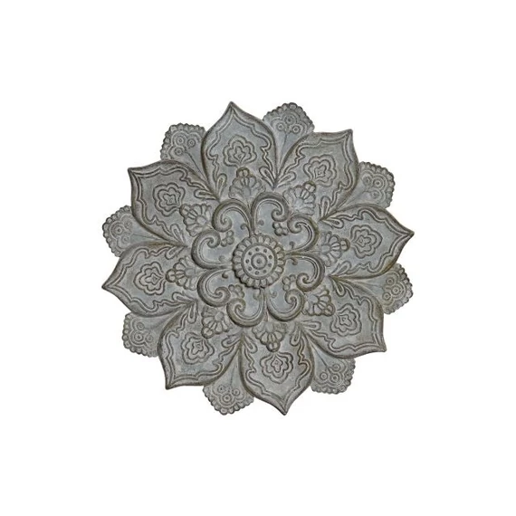 Dekoráció falra Mandala cement 35x3x35 cm szürke