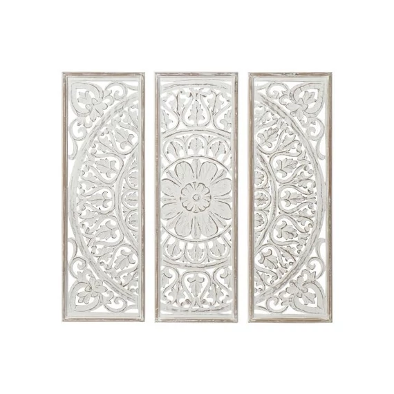 Dekoráció falra Mandala mdf 120,5x2x121,5 cm fehér, natúr