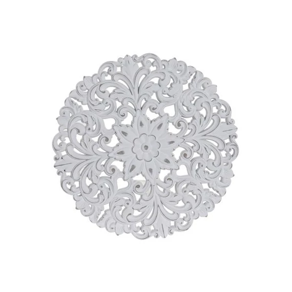 Dekoráció falra Mandala mdf 40x2x40 cm fehér