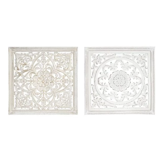 Dekoráció falra Mandala mdf 40x2x40 cm fehér 2 féle