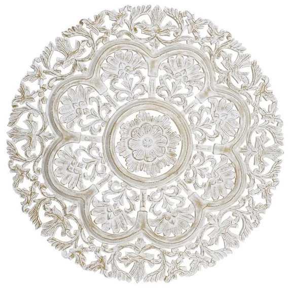 Dekoráció falra Mandala mdf 90x6x90 cm fehér