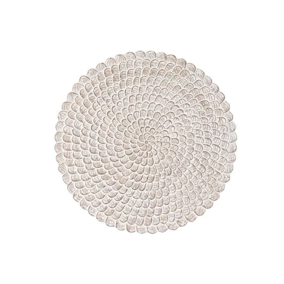 Dekoráció falra mdf 120x3x120 cm fehér, natúr