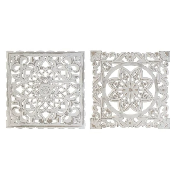 Dekoráció falra mdf 37x2x37 cm fehér 2 féle