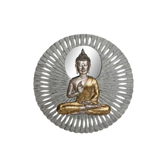 Dekoráció falra tükör Buddha poly, üveg 59x5x59 cm réz, bézs