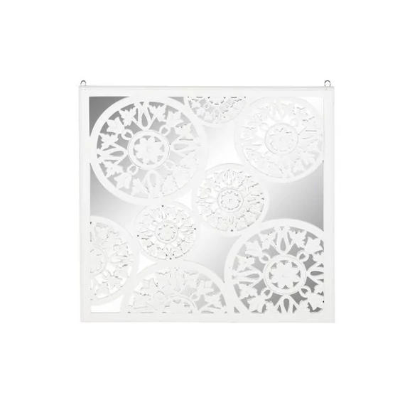 Dekoráció falra tükör mdf, üveg 90x1,5x90 cm fehér