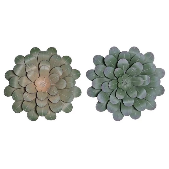 Dekoráció falra virág fém 60x8x60 cm menta 2 féle