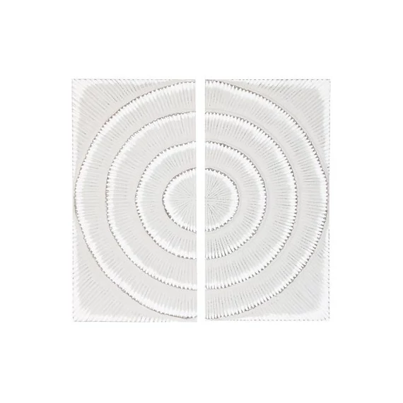 Dekoráció szett falra körök mdf 90x3,5x90 cm szürke, fehér S/2