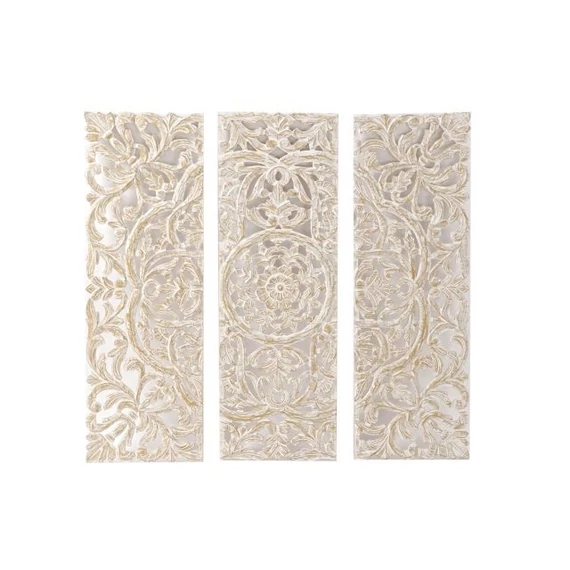 Dekoráció szett falra mdf 30x2x89 cm fehér S/3