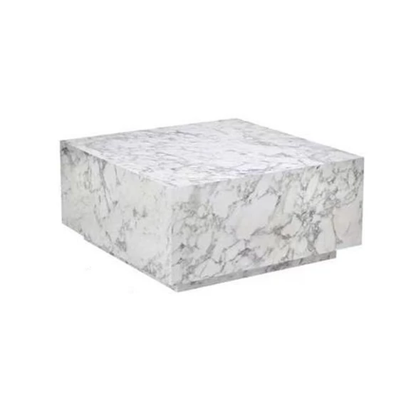 Dohányzó asztal mdf 90x90x35 cm fehér