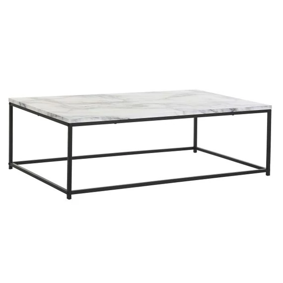 Dohányzóasztal fém, mdf 110x60x34 cm fehér, fekete