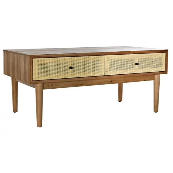 Dohányzóasztal lucfenyő, rattan 106x55x46 cm barna