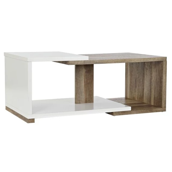 Dohányzóasztal mdf 110x60x45 cm fehér, barna