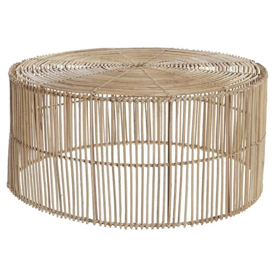 Dohányzóasztal rattan 56x56x26 cm natúr