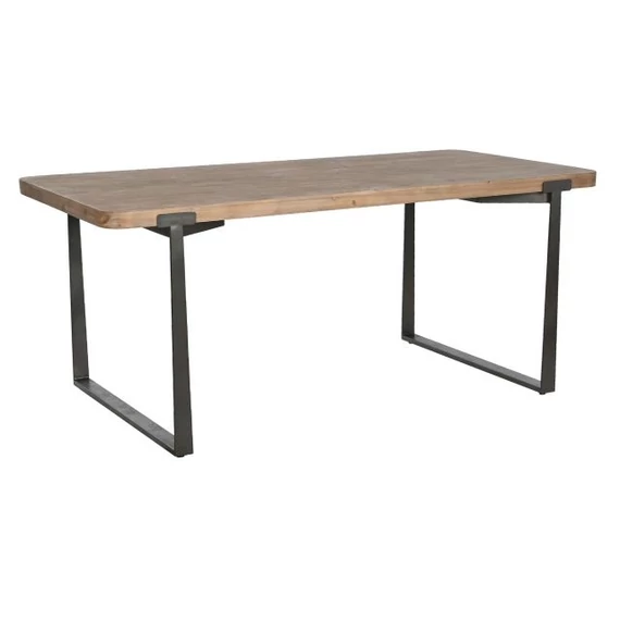 Ebédlőasztal lucfenyő, fém 180x90x76 cm barna, fekete