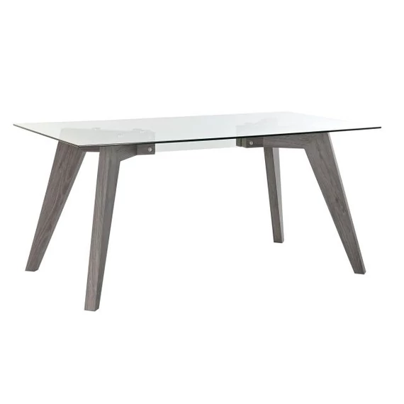 Carmen ebédlőasztal üveg, mdf 160x90x75 cm szürke, átlátszó