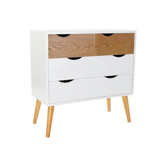 Fiókos szekrény mdf 80x38x80 cm fehér, barna