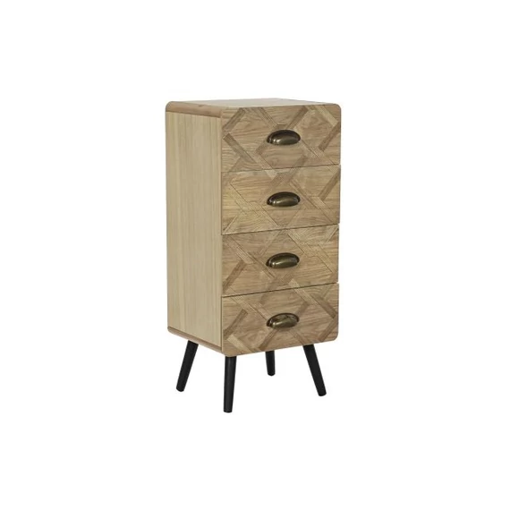 Fiókos szekrény mdf, fém 37x31,5x80 cm natúr, fekete