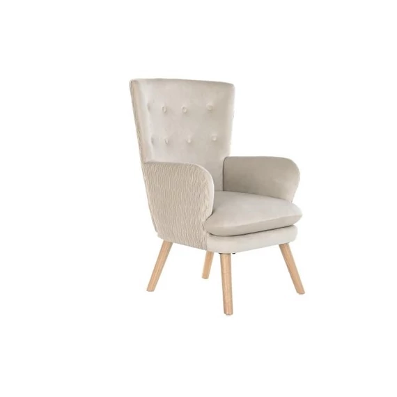 Fotel poliészter, fa 67x70x95 cm bézs, natúr