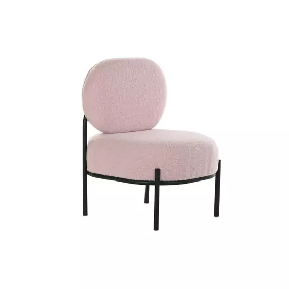 Fotel poliészter, fém 51x61x79 cm pink, fekete