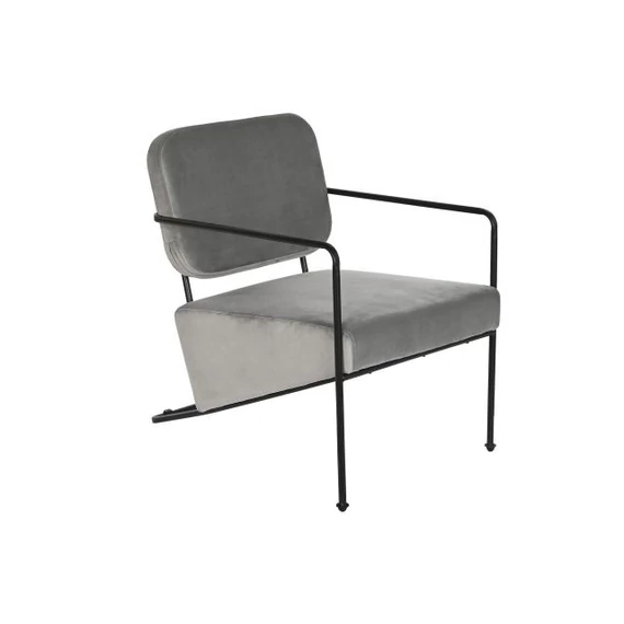 Fotel poliészter, fém 62x76x76 cm szürke