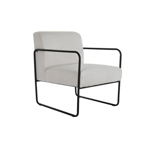 Fotel poliészter, fém 64x74x79 cm fehér, fekete