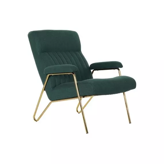 Fotel poliészter, fém 69x90x90 cm zöld, arany