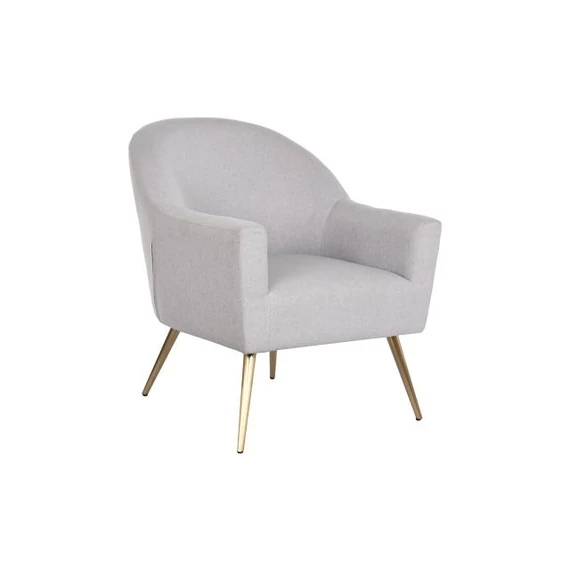 Fotel poliészter, fém 70x74x82,5 cm szürke, arany
