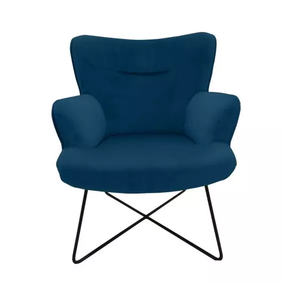Fotel poliészter, fém 72x78x85 cm kék