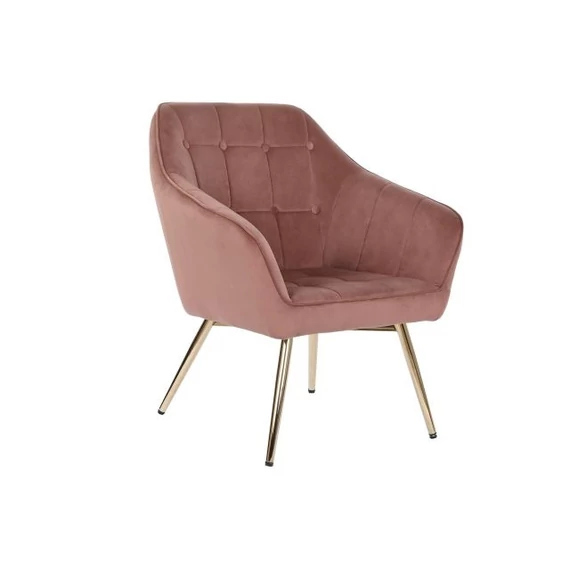 Fotel poliészter, fém 74x74x90 cm terrakotta, arany