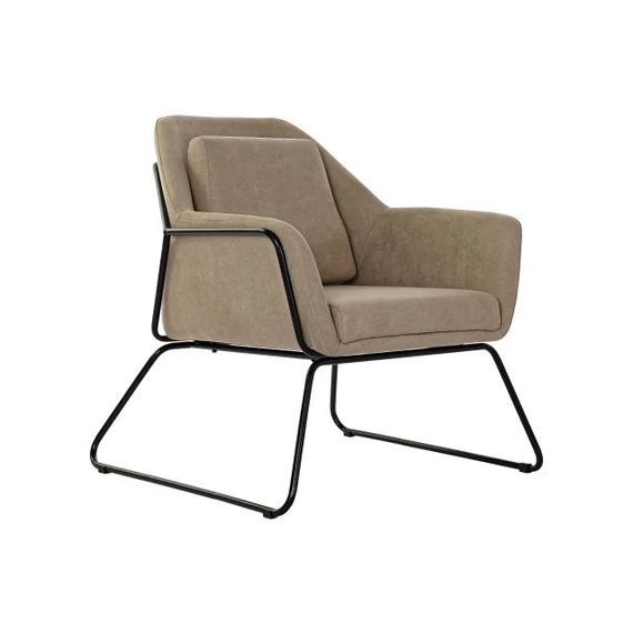 Fotel poliészter, fém 75x76x81 cm bézs, fekete
