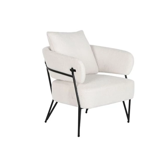Fotel poliészter, fém 78x77x71 cm fehér