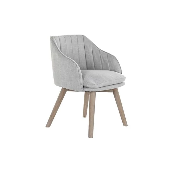 Fotel poliészter, gumifa 56x47x72,5 cm törtfehér, világosbarna