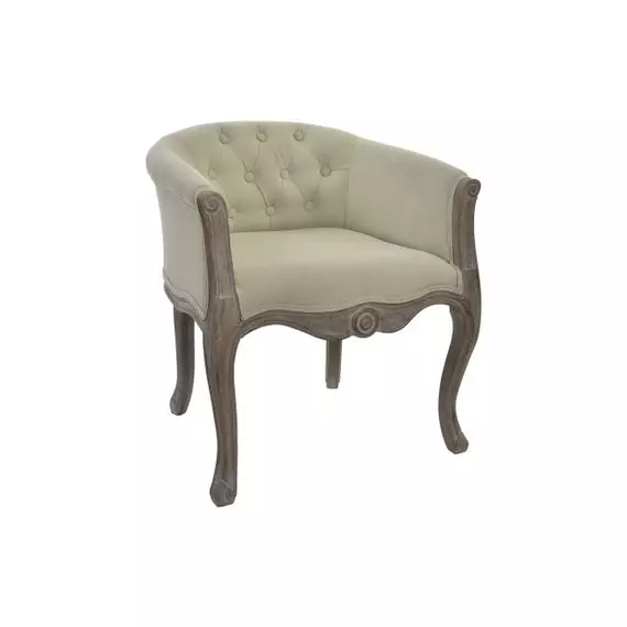 Fotel poliészter, gumifa 61x61x69 cm bézs, barna