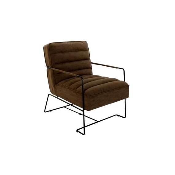 Fotel poliuretán, fém 62,5x74x80 cm barna, fekete