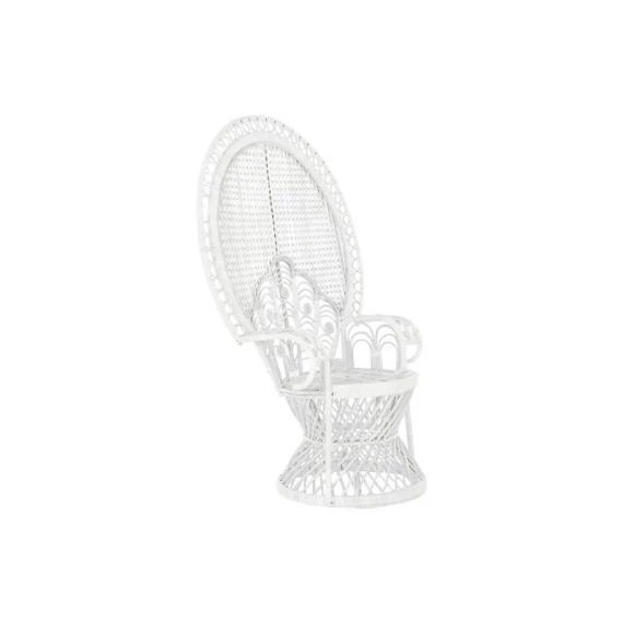 Fotel rattan, poliészter 96x66x140 cm fehér