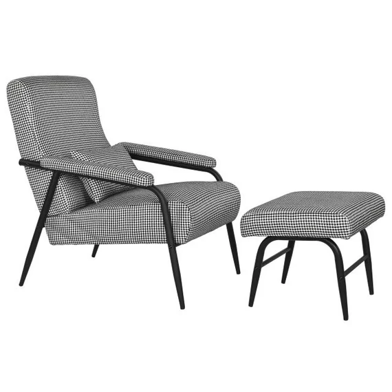 Fotel szett poliészter, fém 72x91,5x91,5 cm fehér, fekete S/2